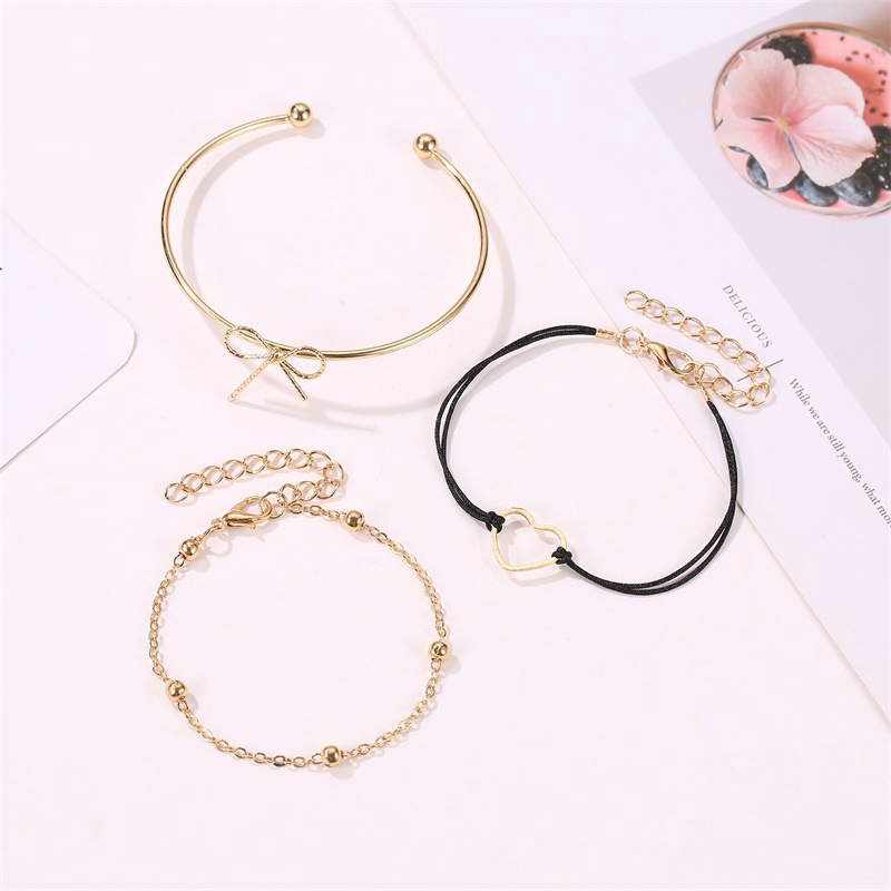 3 pcs/Gelang cinta busur Mode baru 3 set piece Jas minimalis bergaya etnik