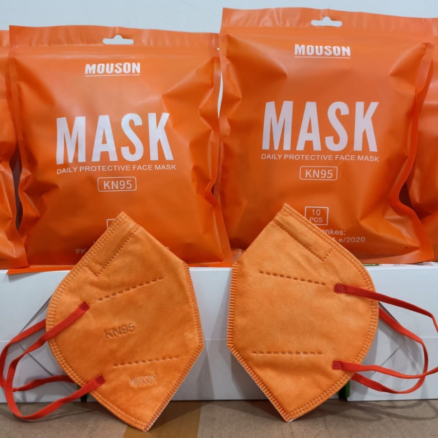 masker mouson kn95 5ply & masker n95 &  masker virus corona & masker isi 10 pcs warna biru muda