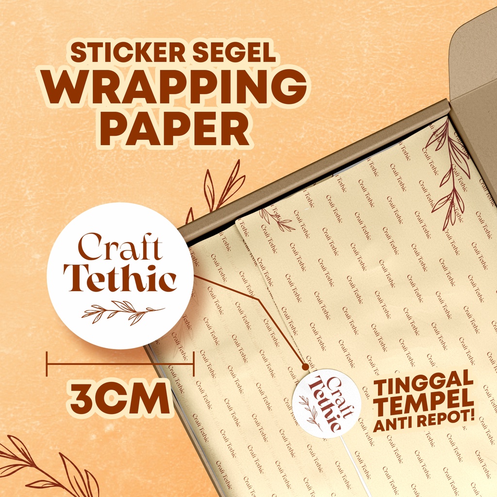 

STICKER SEGEL 3CM BOX HAMPERS PACKAGING WRAPPING PAPER BULAT TERMURAH TINGGAL TEMPEL
