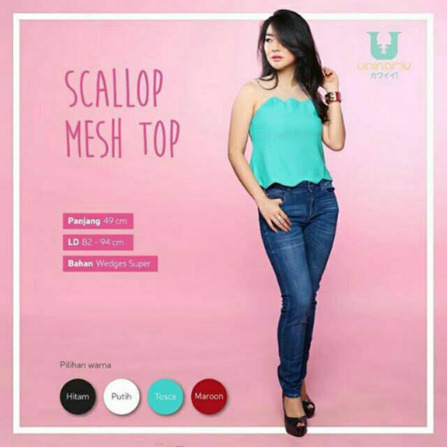 SCALLOP MESH TOP