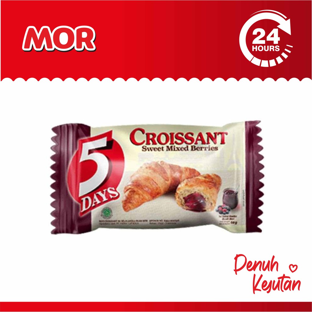 

5 DAYS Croissant Sweet Mixed Berries Roti Manis Isi Beri Campur 60 gr