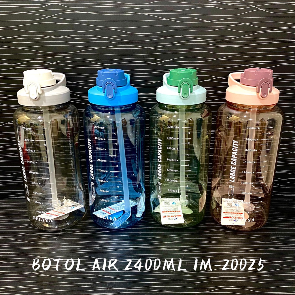 BOTOL MINUM JUMBO 2400 ML DOUBLE LOCK 2,4 LITER SELIYA 20025 PRAKTIS MURAH SIMPEL BESAR MUDAH DICUCI