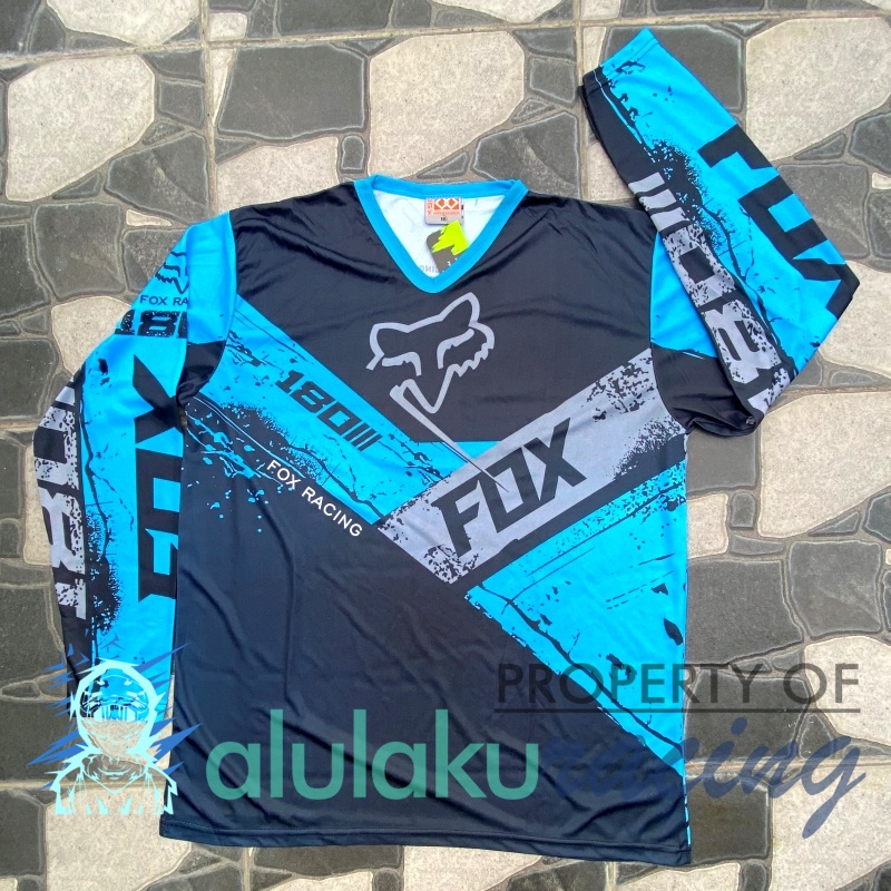 Jersey, Celana, Sarung Tangan &amp; Sepatu Fullprint with Protectors Fullset MX Trail Motocross - Paket Bundling FOCTFG180106-F46