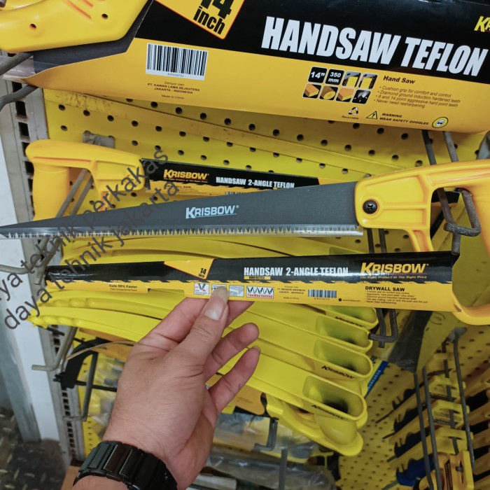 Krisbow Hand Saw Mini 2723 - Gergaji Kayu Kecil Handsaw Teflon Krisbow