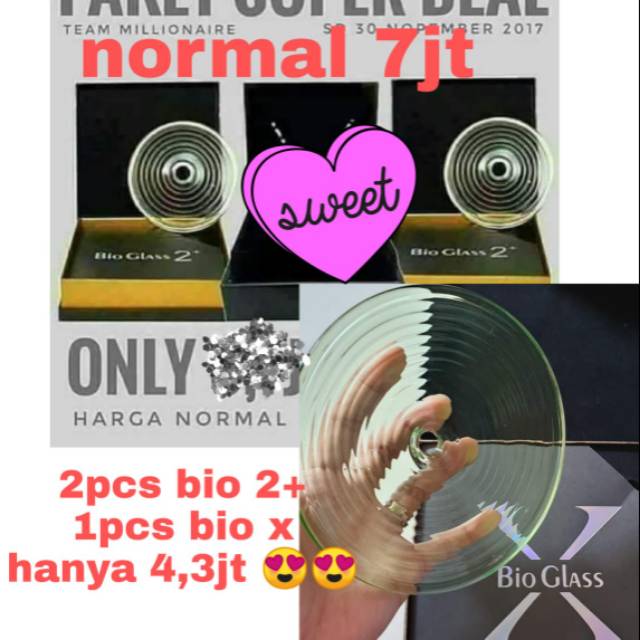Paket 2bioglass 2+ dan 1bioglass x bio glass jumbo original