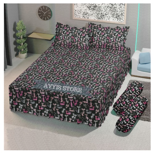 Sprei Ukuran 180x200x30/160x200x30/120x200x30 bahan katun halus bisa cod