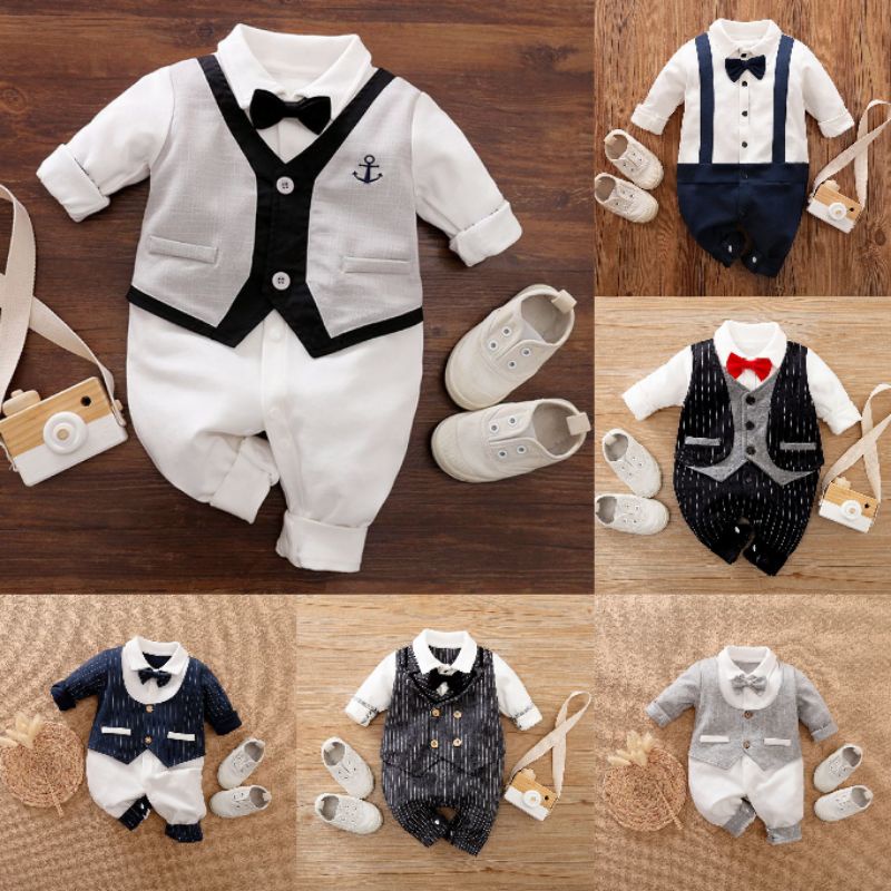 [0-24bln] jumper tuxedo anak laki laki import / baju pesta formal / baju lebaran &amp; natal