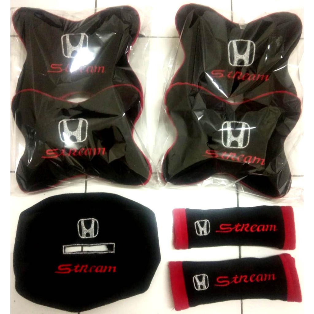 Aksesoris variasi interior Honda Stream bantal mobil headrest sandaran kepala custom