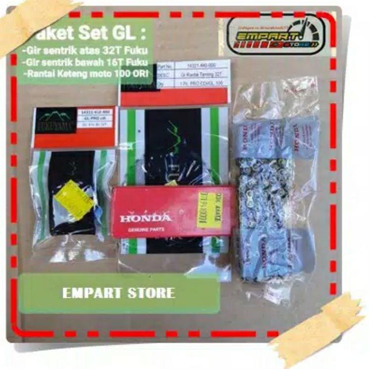HARGA GROSIR >> PAKET GL PRO 100 CDi SERIES CB Gir Sentrik ATAS BAWAH RANTAI KAMPRAT ORI Timing GEAR