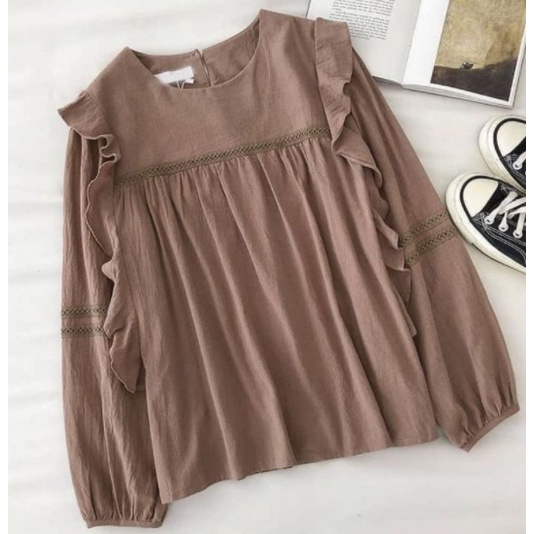 FRBBLOUSE KOREA - SAKA BLOUSE - ATASAN WANITA - KOREAN STYLE  original 