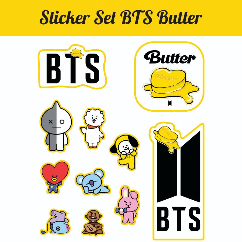 

Sticker Set BTS (3 Lembar) / BTS Butter Sticker / Kpop Limited Edition