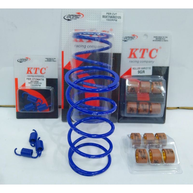 PAKETAN PER CVT KTC RACING 1500RPM + PER SENTRI KTC 1500RPM + ROLLER RACING KTC BEAT FI/BEAT ESP/SCO