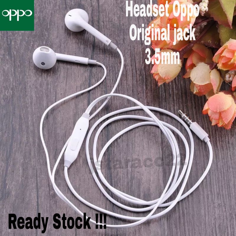 HADSFREE OPPO ORIGINAL 100% EARPHONE HEADSET JACK 3.5MM WITH MIC