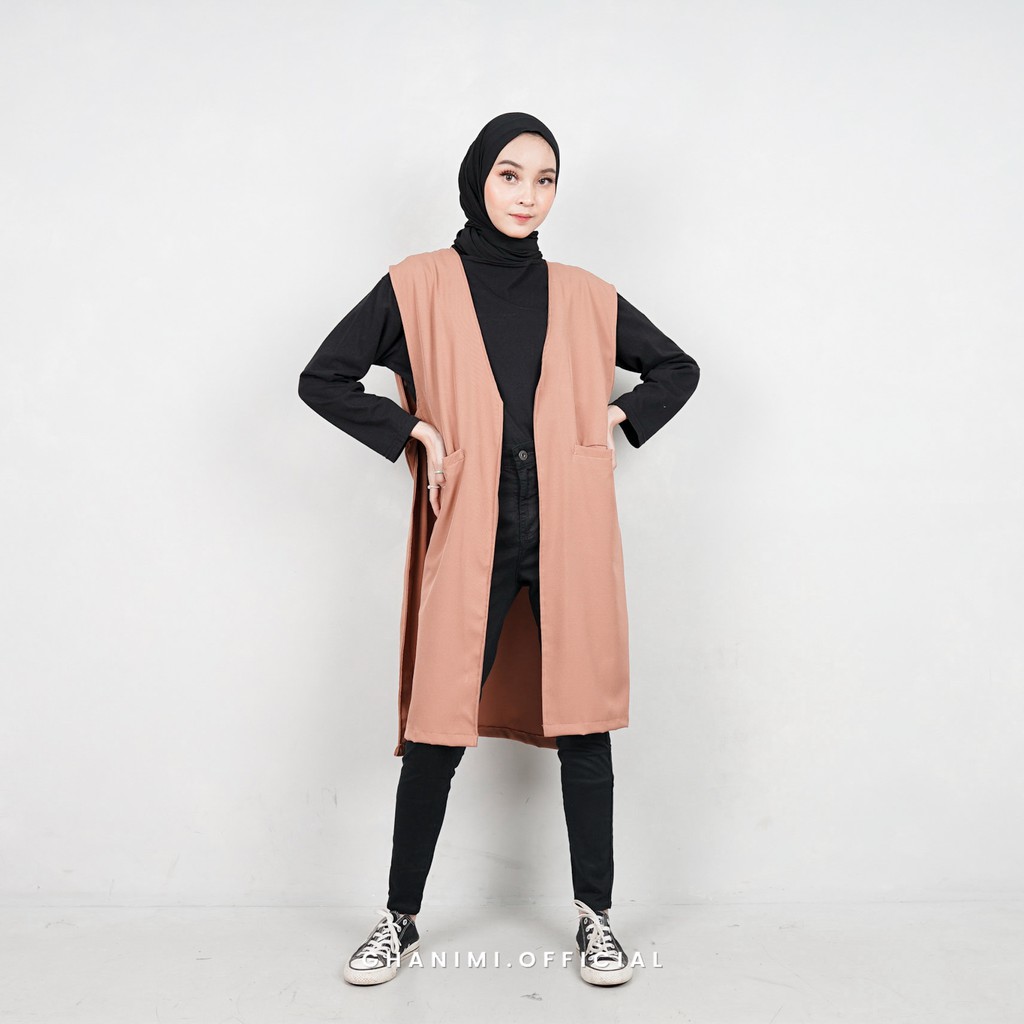 Ghanimi - Sada Long Vest / Outer Polos Panjang / Outer tali tanpa lengan / outer kondangan kekinian