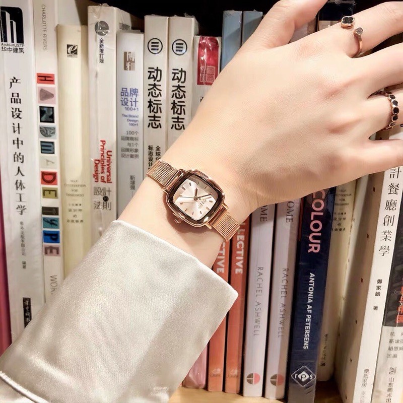 JULIUS JA-1148 Official Store Jam Tangan Rantai Square Bagsomnia Ladies Fashion Korea