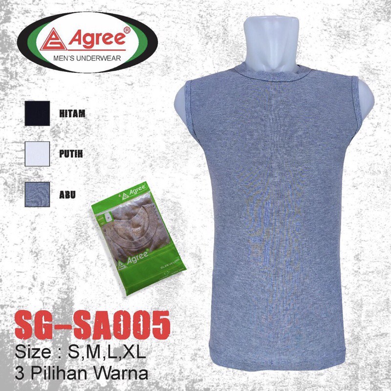 Singlet / Kaos Dalam / Kaos Kutang Pria SPORT Agree SG SA 005 (1pcs)BAHAN KATUN Size M L XL TERMURAH