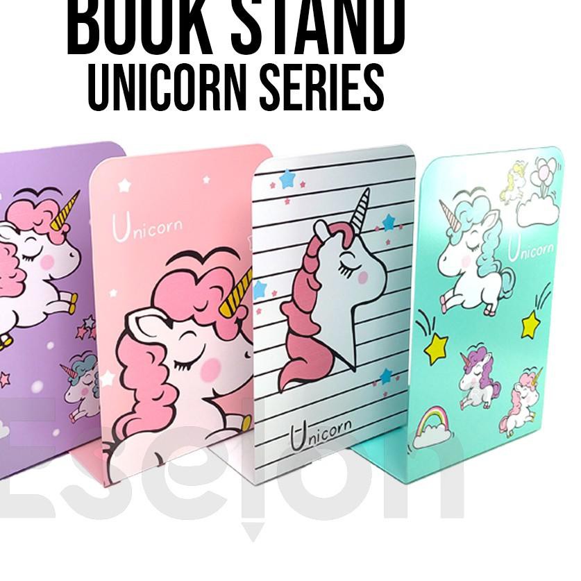 

[KODE 75] Book Stand / 2pc Book End / Sandaran buku SET / Penyangga buku / Book stand Fancy Unicorn