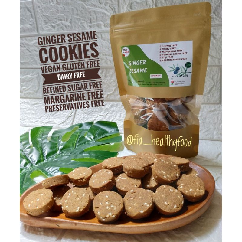 

KUE KERING GLUTEN FREE, GINGER SESAME COOKIES VEGAN GLUTEN FREE