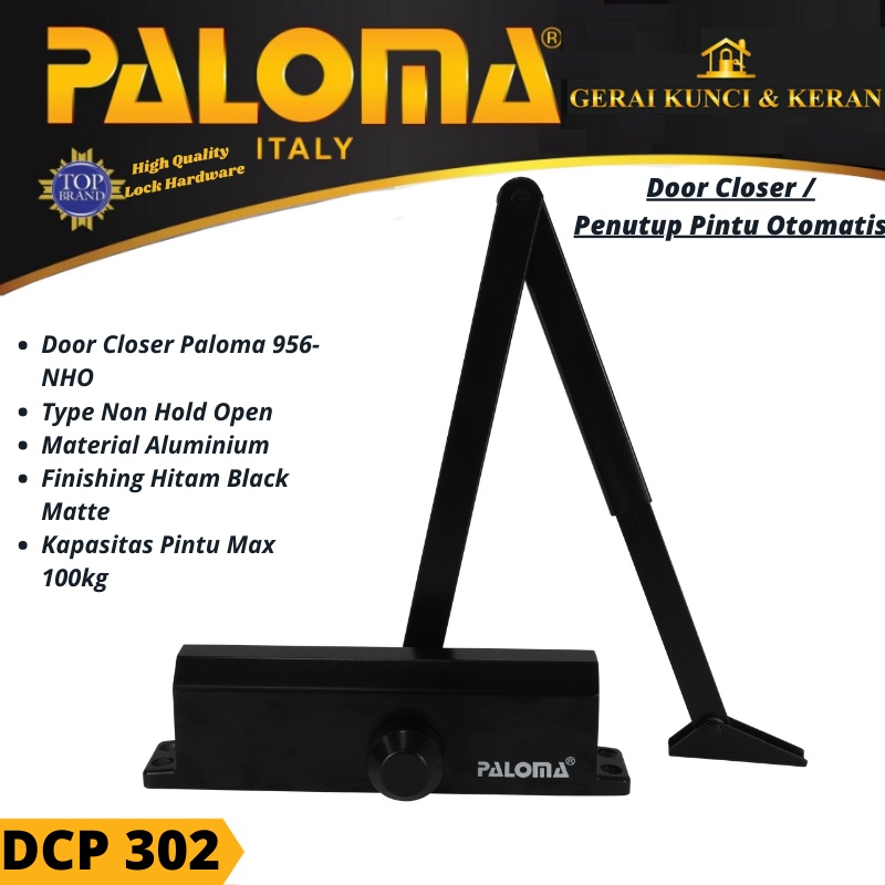 DOOR CLOSER PALOMA 956 NHO DCP 302 PENUTUP PINTU OTOMATIS HITAM BLACK