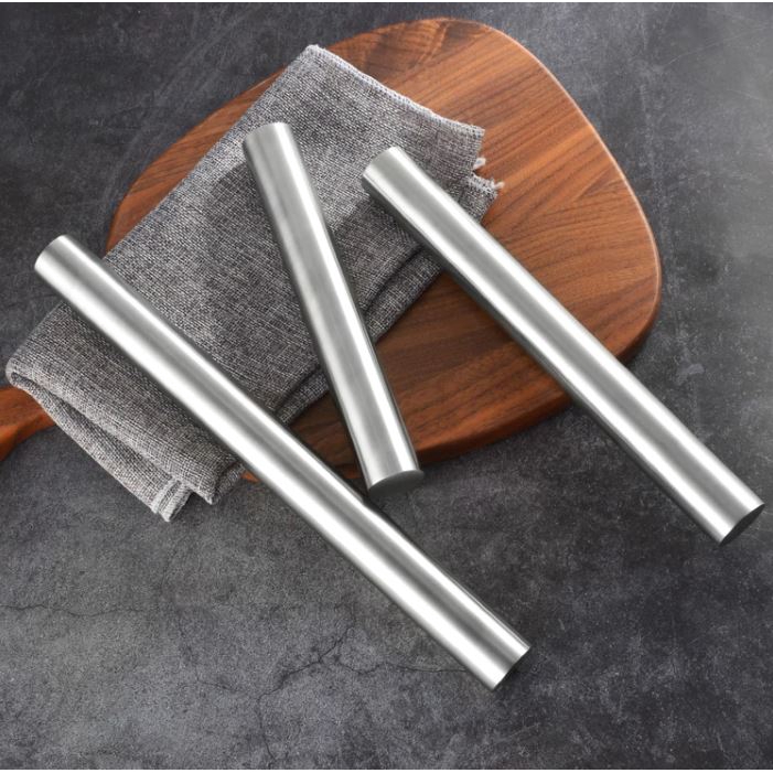 Gilingan Adonan Rolling Pin Stainless Steel Tongkat Adonan Penggilas Adonan Perata Adonan Kue Roti