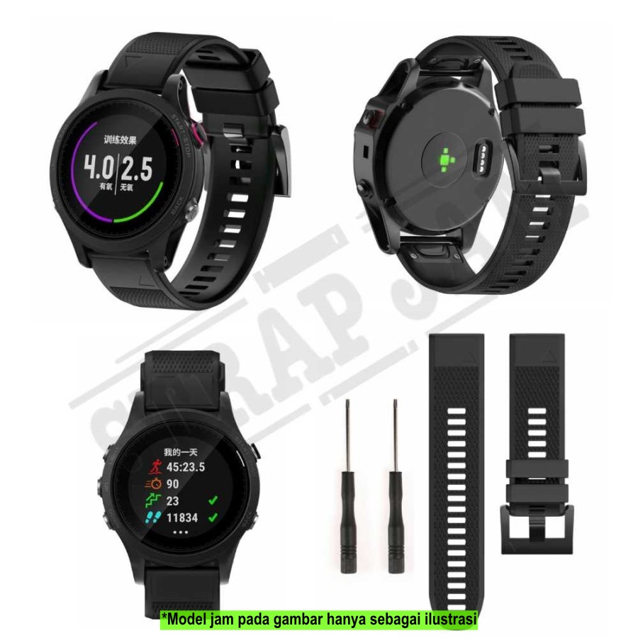 MF5 22mm Strap Garmin Forerunner 955 - Tali Jam Quick Fit Rubber Silikon