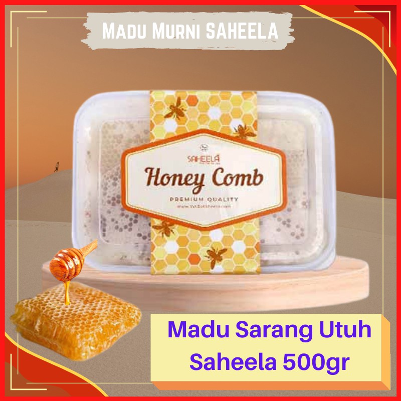 

Madu Sarang Madu Utuh Saheela 500gr Honey Comb | Madu Sisir Madu Sarang Lebah Asli Original Madu