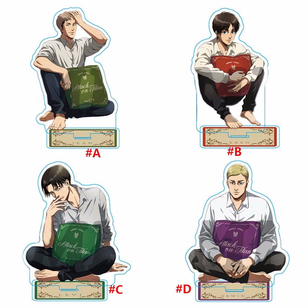 LANFY DIY Attack on Titan kid Gift Desktop Standing Card Desktop Decoration Model Toy Acrylic Stand Japanese Anime Levi Ackerman Figure Decoration Shingeki no Kyojin Figure Model Plate