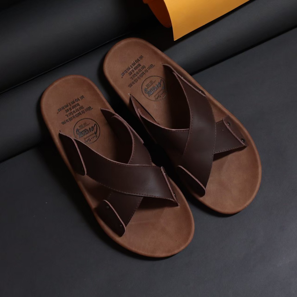 PROMO X CVNY xmin Sandal Pria Kulit asli sandal jepit