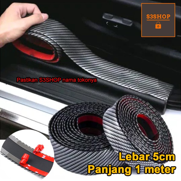 List carbon 3D anti lecet pelindung Sill Plate Bumper Interior Exterior Mobil Sticker