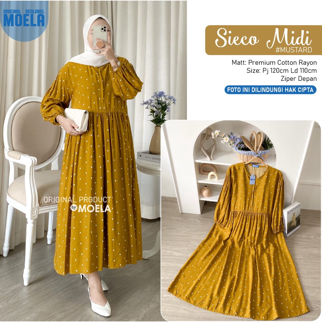 SIECO MIDI DRESS MOELA GAMIS RAYON PREMIUM