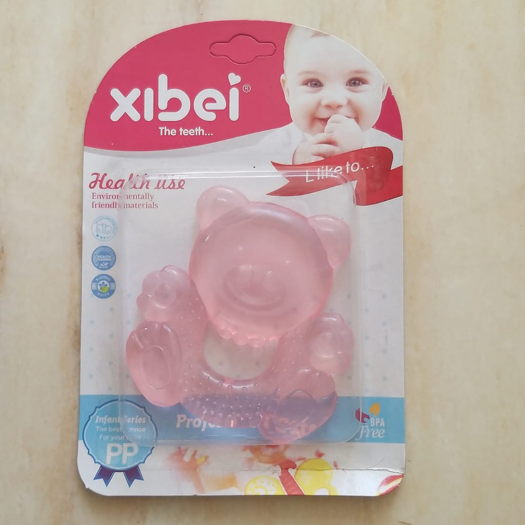 Xibei Teether Mainan Gigitan Bayi - Beruang Pink
