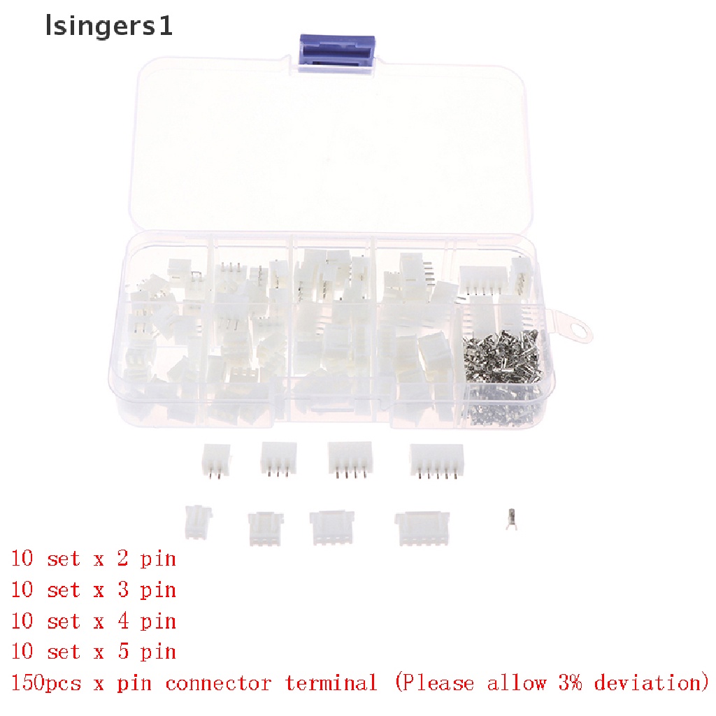 (lsingers1) 1 Kotak JST-XH Kit 2 / 3 / 4 / 5Pin XH2.54MM Konektor Kabel PCB Header