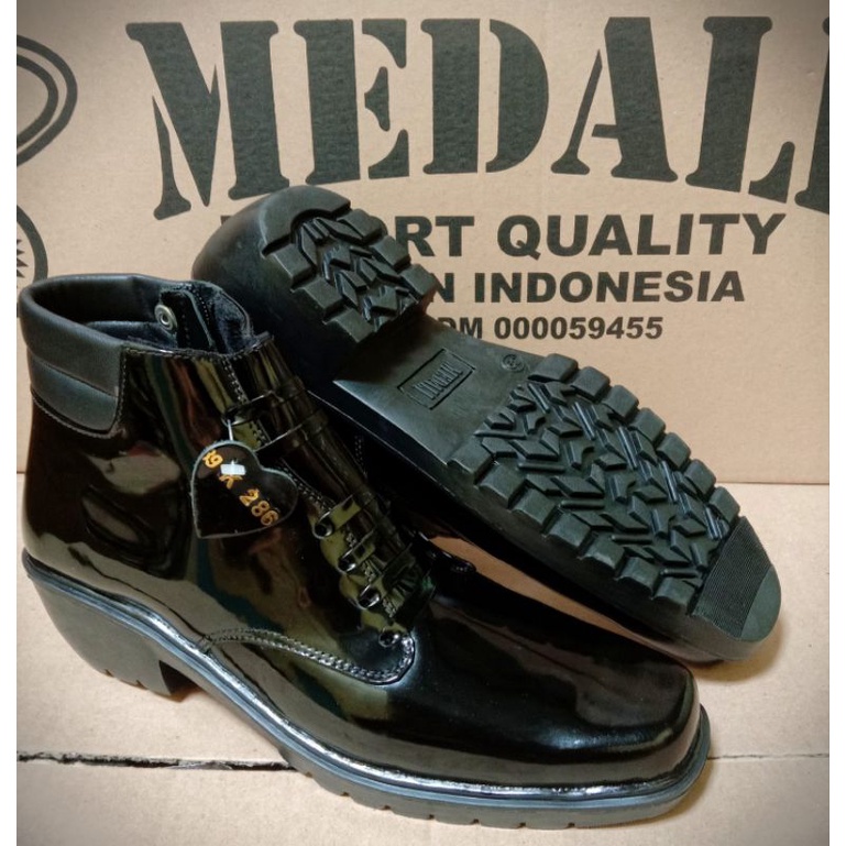 SEPATU KULIT ASLI PRIA PDH BOOTS KILAP POLRI TNI SECURITY SATPAM DINAS KANTOR KERJA FORMAL