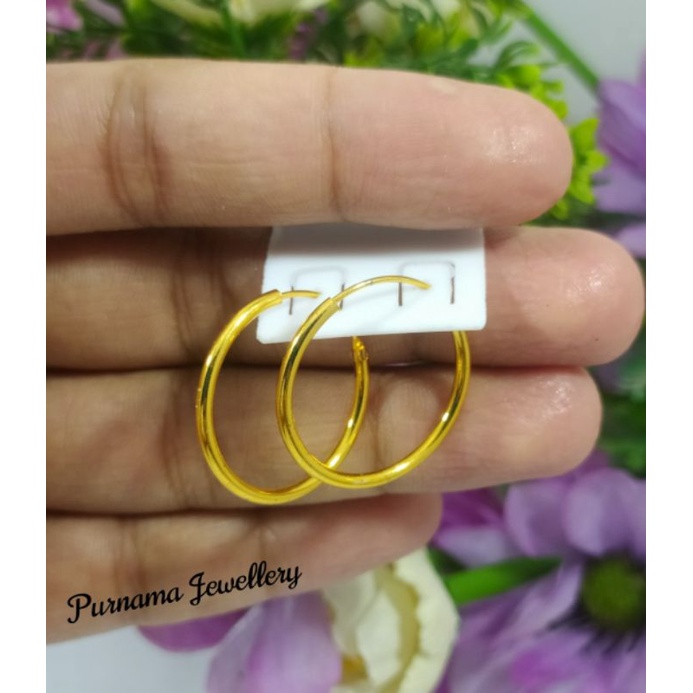 Anting Emas Malaysia 24.K lapis kristal