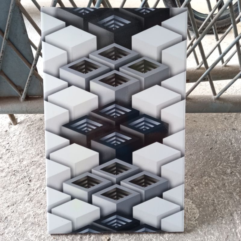 KERAMIK 25X40 MOTIF GAMING HITAM PUTIH