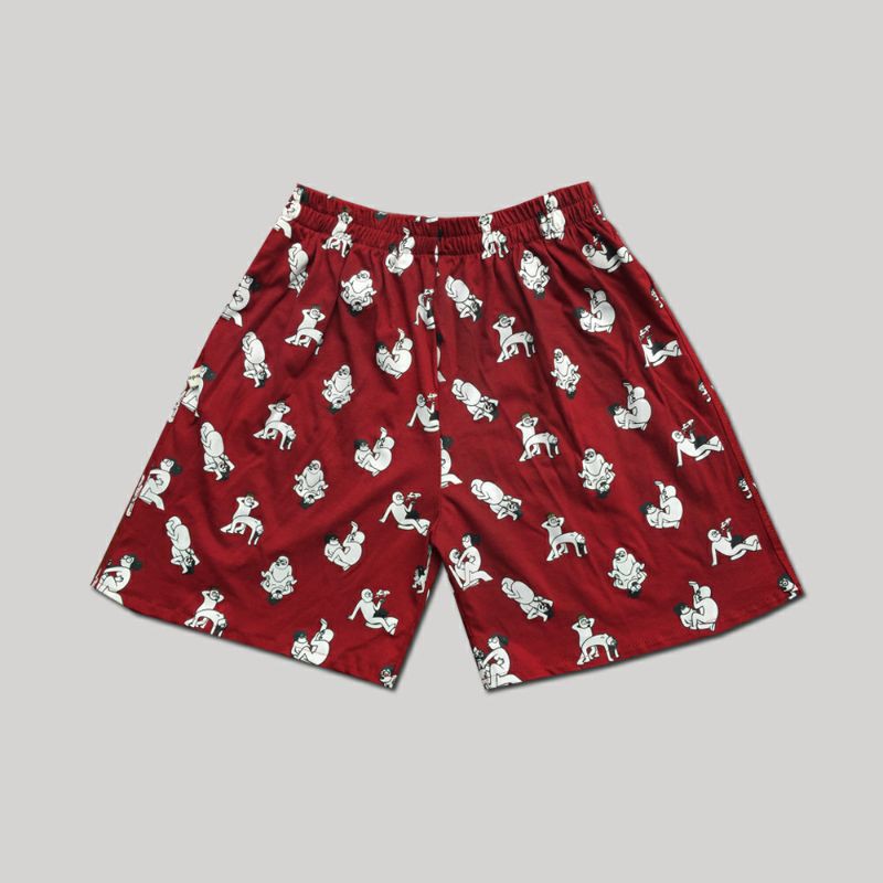 heysapa x the popo Celana Boxer Kolor Pendek Motif Kamasutra