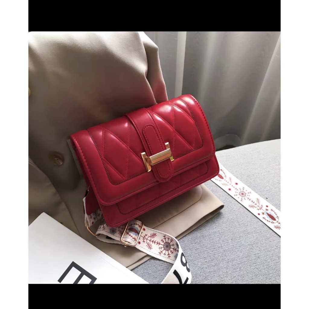 FT08 Fashion Tas Wanita selempang pendek dan panjang Merah maroon Elegan Bahu cewek trendi trendy