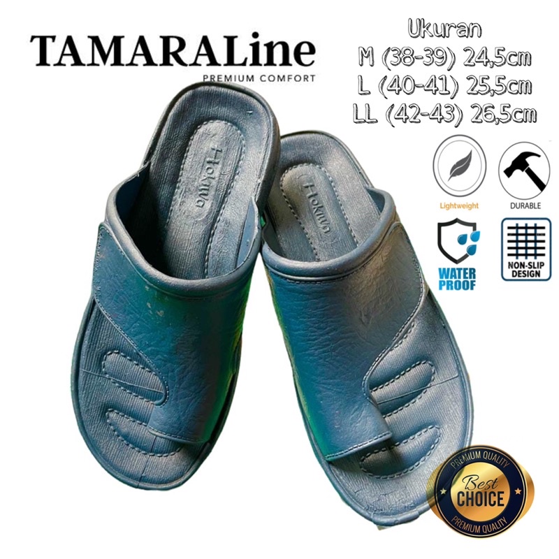 Sandal Selop Slide Slip on Jepit Karet Pria Dewasa / Remaja - TAMARALINE 122 / Bahan Premium Lentur Empuk Ringan Kuat Anti Slip Anti Air / Model Sandal Casual Santai Rumah Hotel Outdoor Kamar Mandi Murah Original