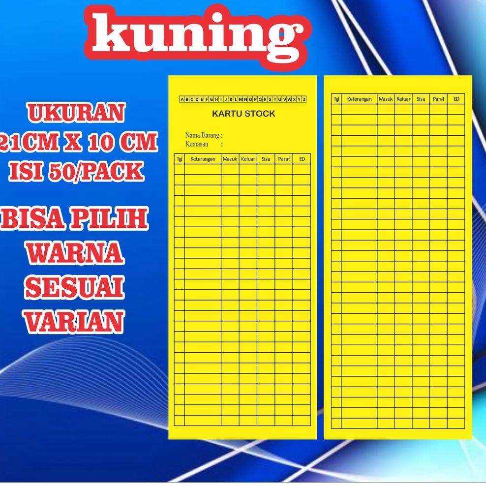

[KODE YALVA] kartu stok obat isi 50 lembar bolak balik kartu stok barang non custom