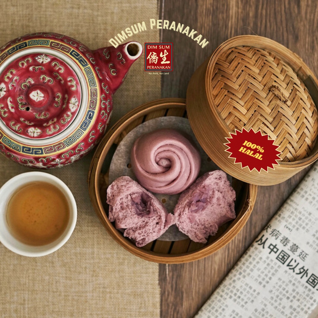 

Frozen Dimsum Talas Pao Halal - 6 Pcs / Taro / Bakpao / Bapao / Manis / Tales