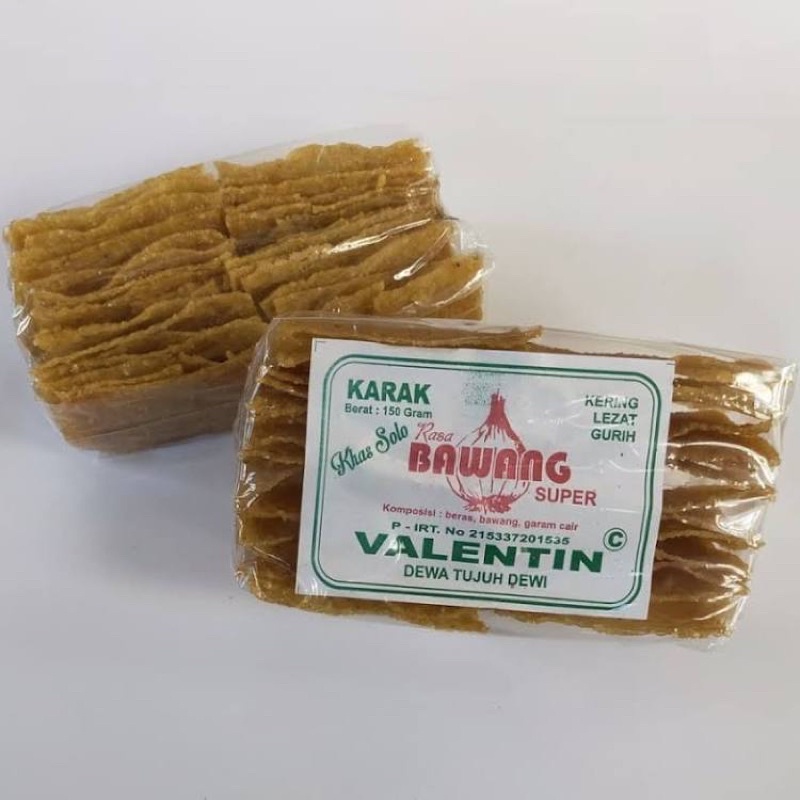 

Kerupuk Karak Valentin Asli Solo - Krupuk Karak Mentah Rasa Bawang