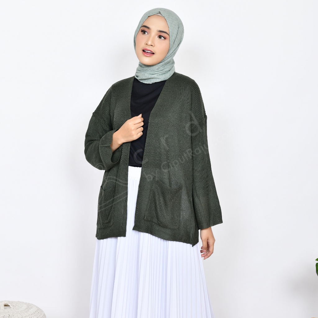 Simple Cardigan Ufa / Loccy / Loocy - CRDC by CiputRajut.com-Army