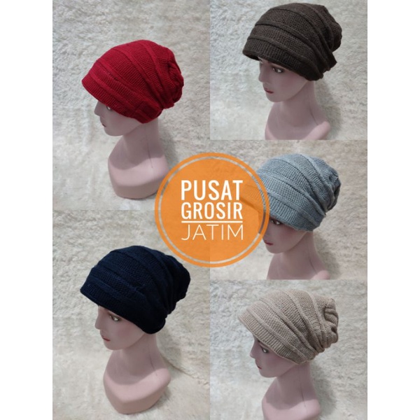 Kerpus topi kupluk ciput turban rajut ibu ibu  emak import premium tebal bisa untuk hijab topi atau songkok nenek