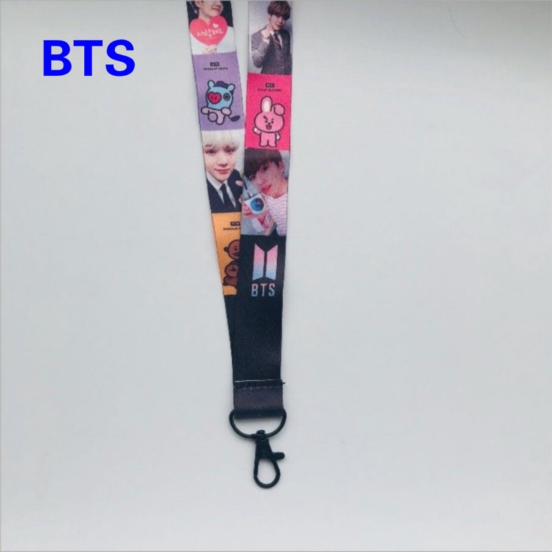 Gantungan Kunci Desain Kpop BTS bt21 dengan Strap Handphone