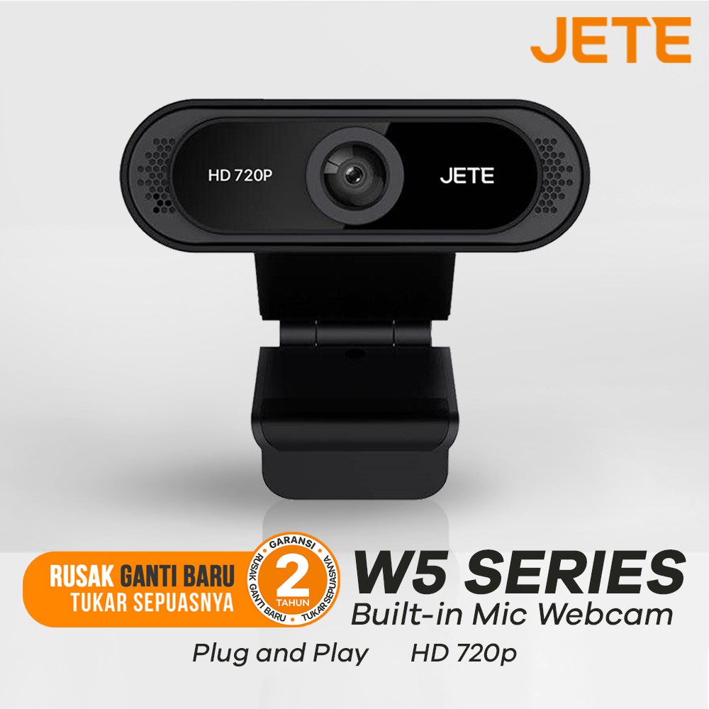 Webcam 720p HD JETE W5 with Build In Mic - Garansi Resmi 2 Tahun