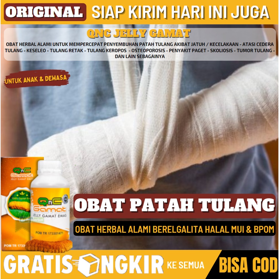OBAT HERBAL UNTUK PATAH TULANG - MEMPERCEPAT PENYEMBUHAN PATAH TULANG - QNC JELLY GAMAT 100% ALAMI