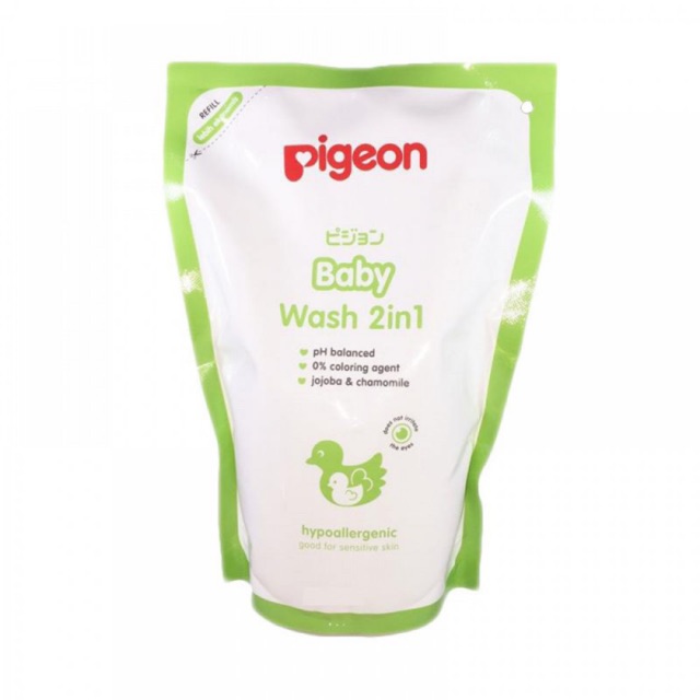 PIGEON Hair And Body Wash Chamomile 2in1 2 in 1 / Sabun Shampoo Mandi Anak Bayi 600ml 600 ml