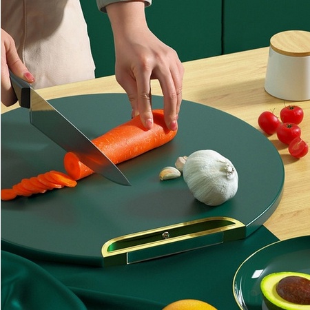 ONLYONE12 Cutting Board High Quality 2 in 1 / Talenan Bulat 2 in 1 dan Parutan Minimalis Bahan Anti Jamur Bakteri Bisa Berdiri