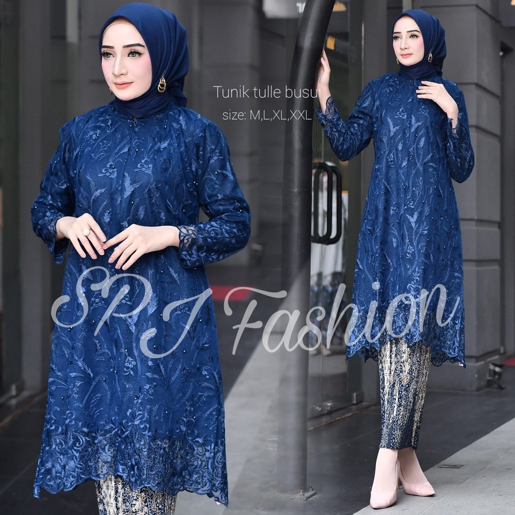 Best Setelan kebaya tunik tille busui Outfit Kebaya Tunik Tulle busui-kebaya Modern-Dress Pesta -dres Wisuda-tunik busi kondangan-kebaya modern-kepaya pesta-kebaya wisuda