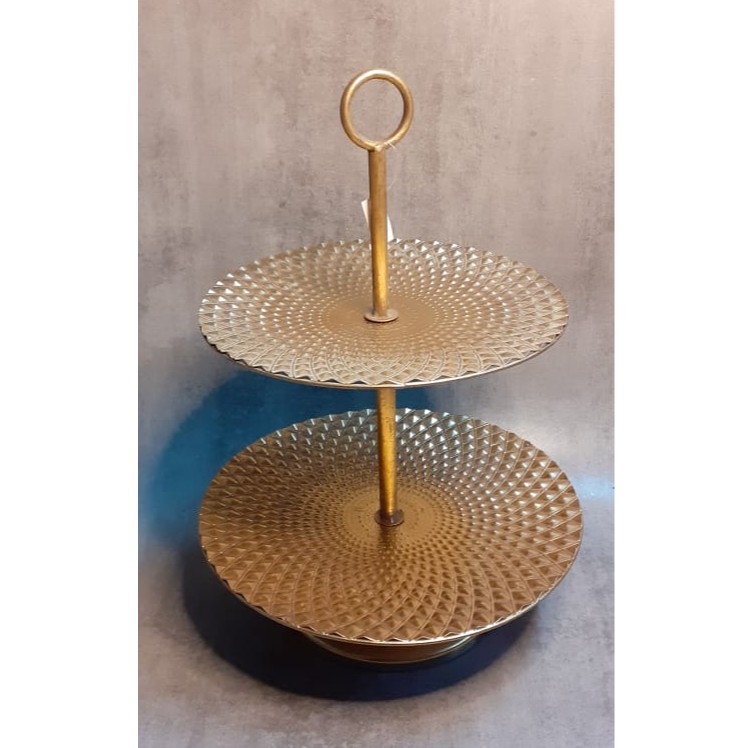 Tempat Kue / Cake Metal 2 tingkat - 2 tiers Metal Cake Stand